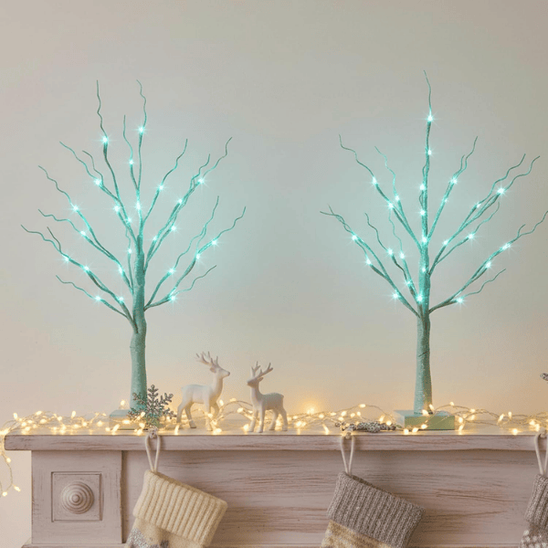 2-Pack Pre-Lit Birch Tree Lights (26") with Soft Warm LEDs