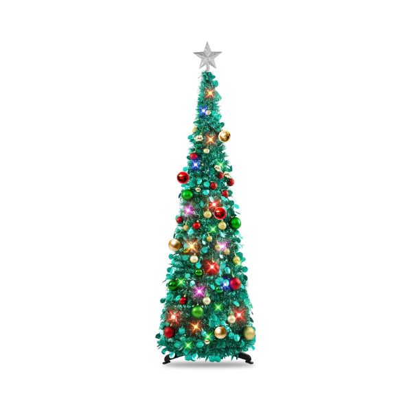 Pop-Up Collapsible Tinsel Christmas Tree