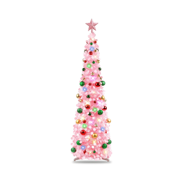 Pop-Up Collapsible Tinsel Christmas Tree