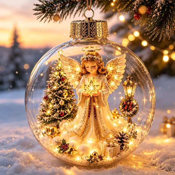 "Glowing Christmas Story" Light-Up Glass Ornaments – 3D Diorama Christmas Tree Balls