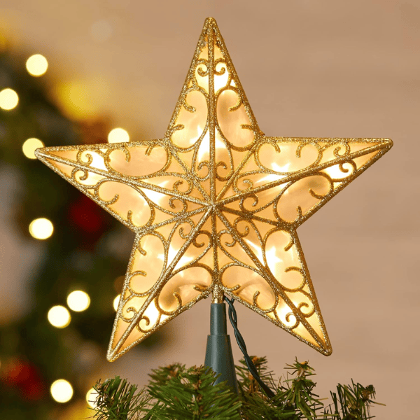 Lighted Plug-In 3D Star Christmas Tree Topper
