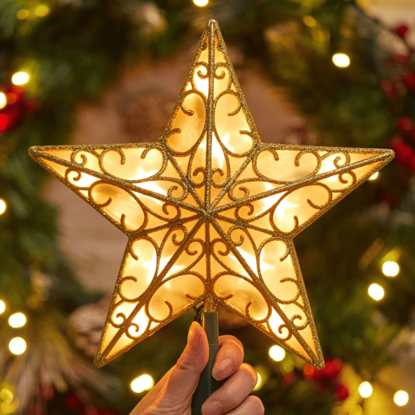 Lighted Plug-In 3D Star Christmas Tree Topper