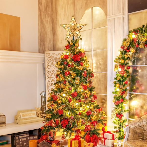 Lighted Plug-In 3D Star Christmas Tree Topper
