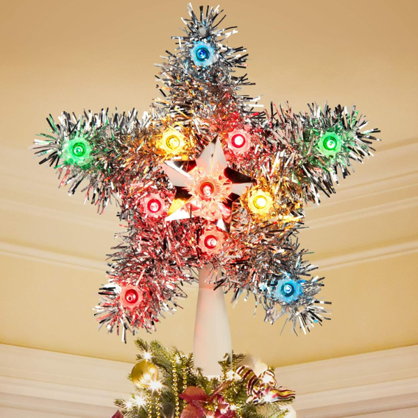 Lighted Plug-In 3D Star Christmas Tree Topper