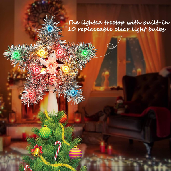 Lighted Plug-In 3D Star Christmas Tree Topper
