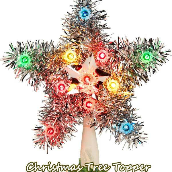 Lighted Plug-In 3D Star Christmas Tree Topper